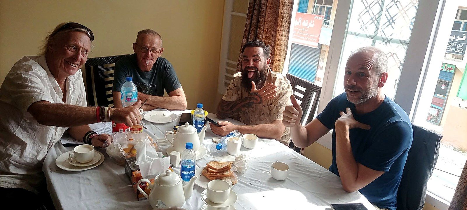 Guests enjoying tea and breakfast